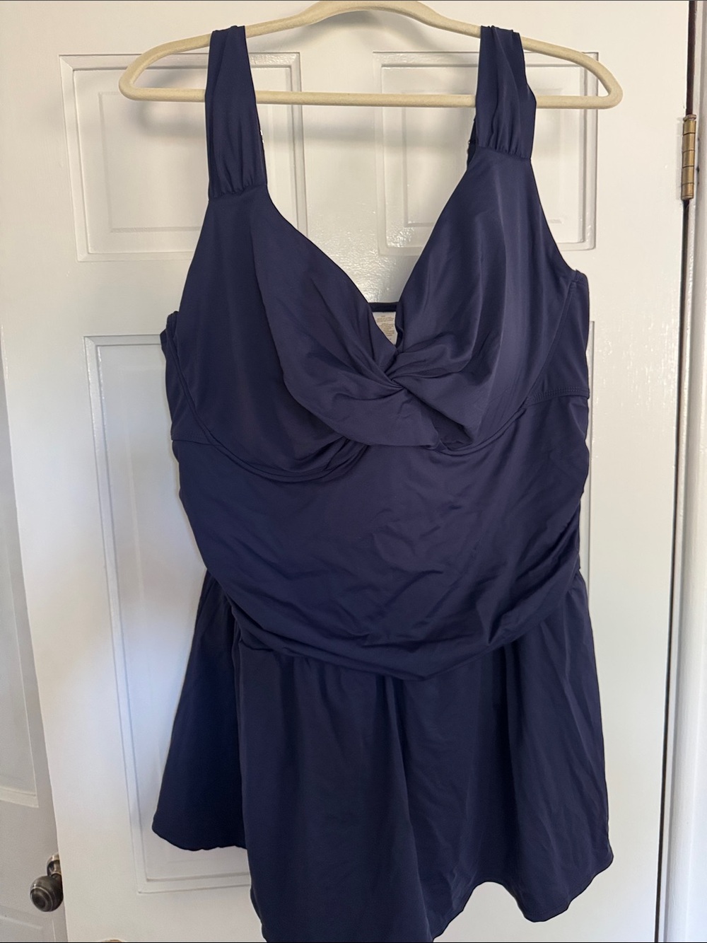 Anne Cole Navy One-Piece Swimdress with Twist Front: Never Worn